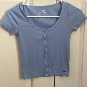 Baby blue hollister button up